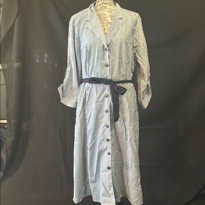 Mlle Gabrielle Navy and White Striped Dress